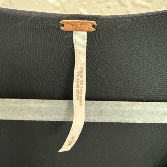 Free people drape cupro black mini dress size medium - Picture 3 of 4